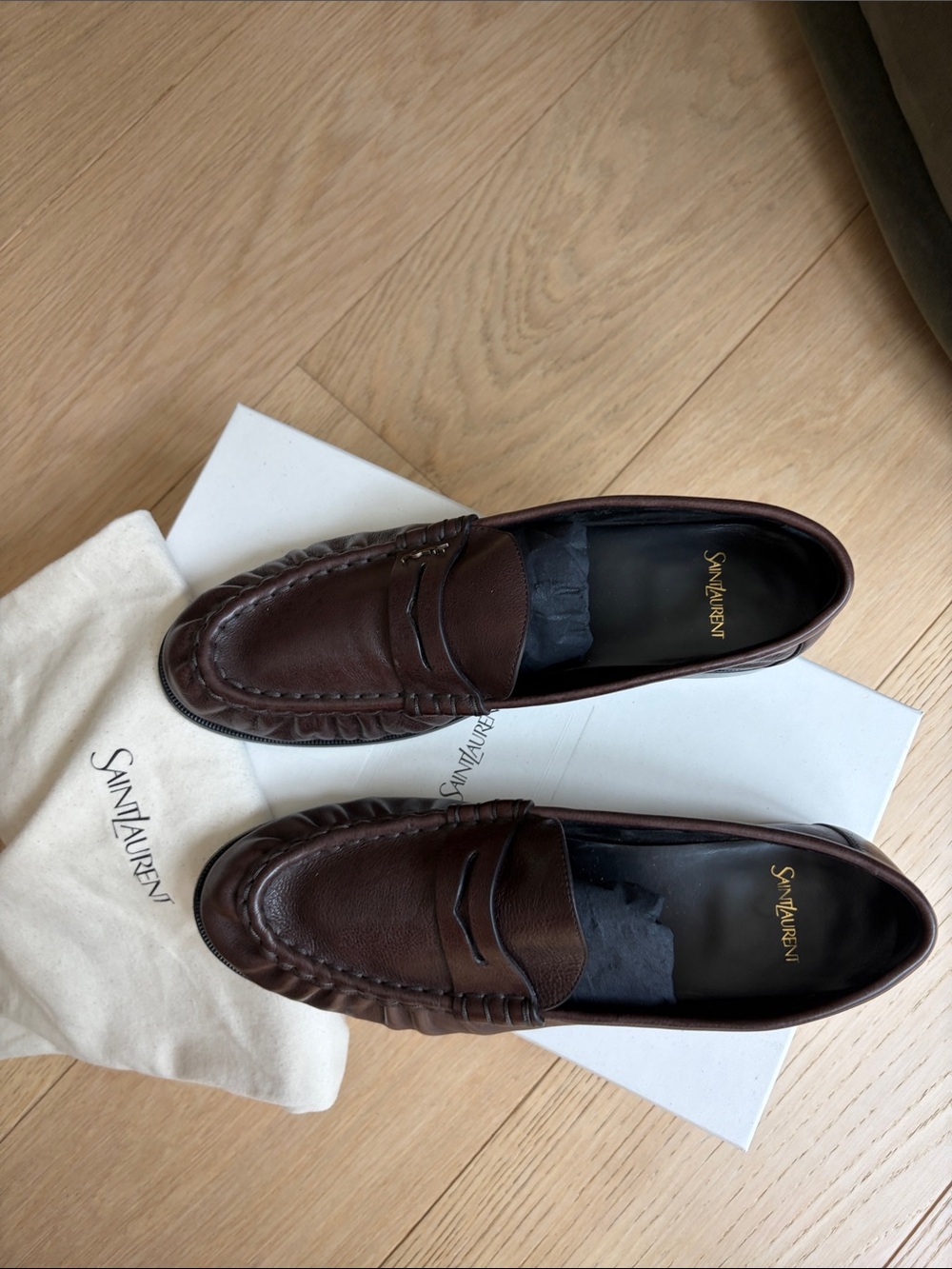 Saint Laurent - PARIS BROWN - LE LOAFER supple in matte leather - 43.5 FR - Picture 5 of 10